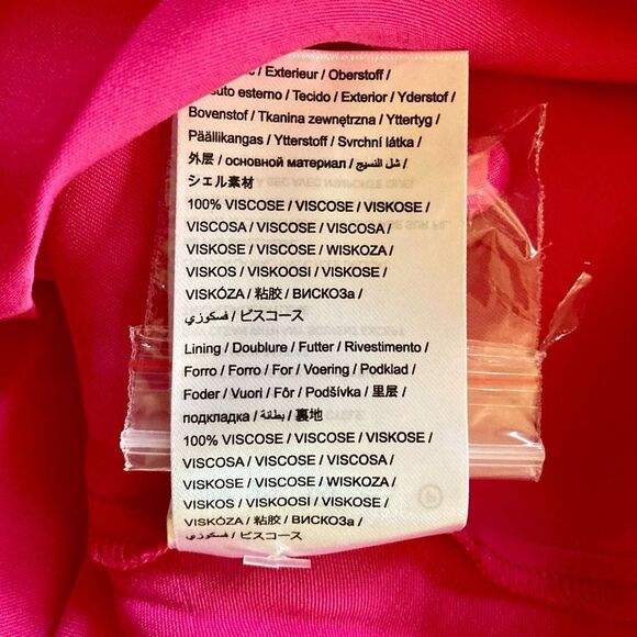 SOLD FARM Rio Pink Shoulderpads Maxi Dress Satin Like Cutout Size XL - Picture 13 of 15